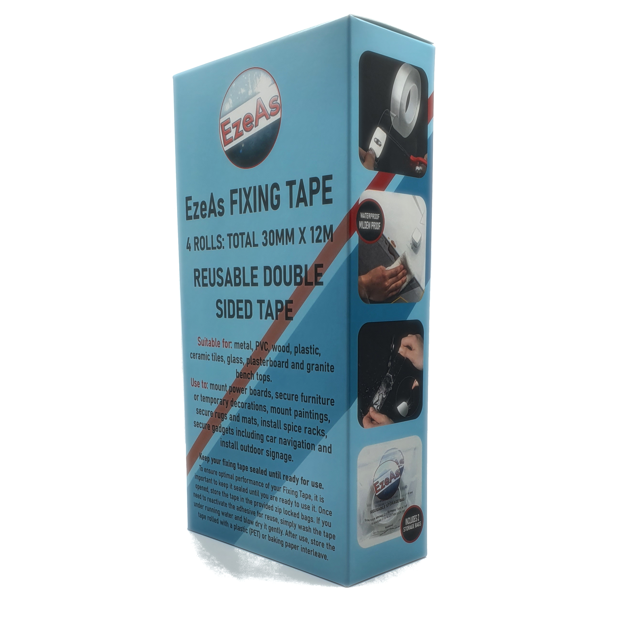 Ezeas Fixing Tape (boxed 4 x 1M rolls)